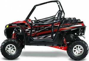 2007+ Polaris 800 rzr Burnout Checkerd Flag Design Decal Kit Graphics No Door - Picture 1 of 8