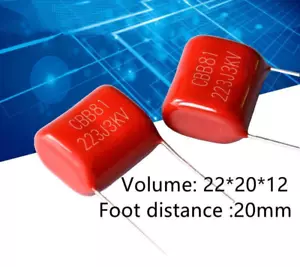 Polypropylene Film Capacitor 5pcs 3000V 223J Pitch 20mm 0.022UF 22NF CBB81 Tools - Picture 1 of 4