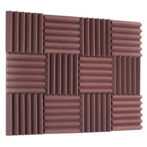 2" Burgundy Acoustic Wedge Soundproofing Studio Foam Tiles 12 Pack - Picture 1 of 3