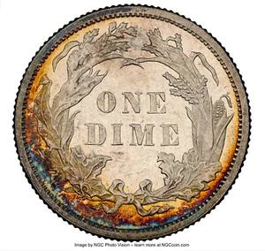 1879 NGC MS61 PL Prooflike 14,000 Minted - Lowest 1875-Today 10c 🔴✅ Seated Dime - Picture 1 of 4