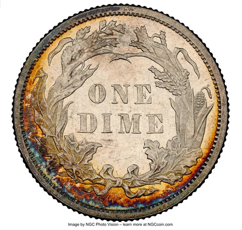 1879 NGC MS61 PL Prooflike 14,000 Minted - Lowest 1875-Today 10c ๐ดโ
 Seated Dime Cover