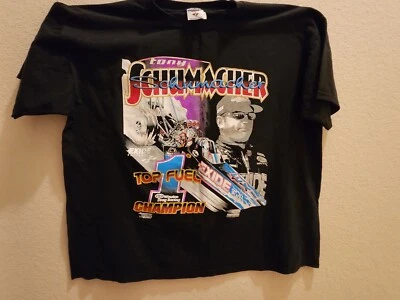 Camiseta NHRA Tony Schumacher 1999 Exide TF Champion Speed Record 330.23 28/02/99 Foto 1 de 2