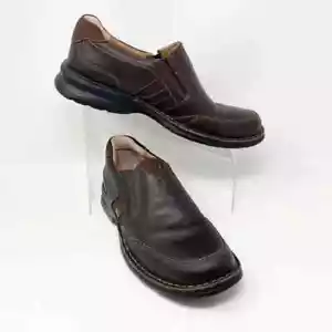Mocassino Clarks uomo pelle marrone slip on causale taglia 11 - Foto 1 di 12
