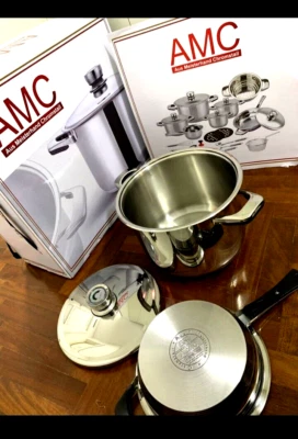 BATTERIA PENTOLE PADELLE TEGAMI AMC INDUZIONE ANTIADERENTE ACCIAIO INOX 23 PEZZI - Immagine 1 di 2