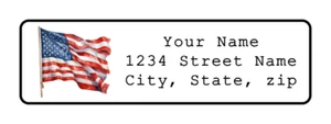 400 Personalized American Flag Return Address Labels Stickers 1/2" x 1 3/4" - Picture 1 of 1