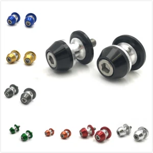 6/8/10mm Aluminum CNC Motorcycle Swingarm Swing Arm Spools Sliders Stand Bobbins - Foto 1 di 45