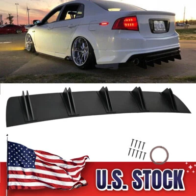 For Acura TL 2004-2008 Matte Black Rear Lip Bumper Diffuser Spoiler Shark 5 Fin Foto 1 de 4