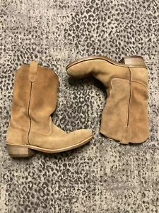 Men's Brown Leather IRON AGE Steel Toe Work Boots Size 9 D Slip On - Picture 1 of 24