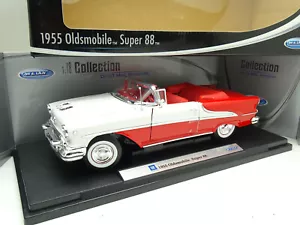 Welly 1/18 - Oldsmobile Super 88 1955 Blanca Y Roja - Imagen 1 de 2