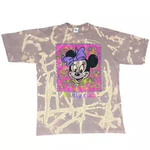 Disney Tee Minnie Mouse Retro Vintage T-Shirt Reworked Tie Dyed Loungewear M VGC - Picture 1 of 12
