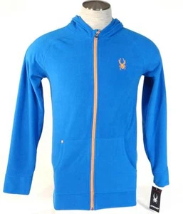 Spyder Fleece Blue Zip Front Hooded Jacket Hoodie Youth Boy's Extra Large XL NWT - Picture 1 of 4