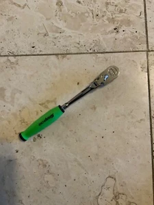 Snap On Green 3/8” Dr Compact Head Flex Head Soft Grip Ratchet FHCLF72 New - Foto 1 di 2