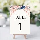 Rose Gold & Navy Flower Wedding Table Number Cards 1 to 10 + Top Table