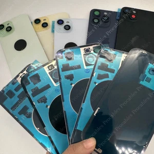 Lote de repuesto de cubierta trasera de vidrio de metal con orificio de cámara grande para iPhone 14/Plus 15Pro Max - Imagen 1 de 3
