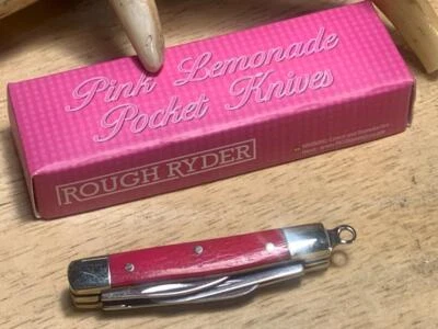 Rough Ryder 2" Tiny Congress Smooth Pink Bone Pocket Knife w/Lanyard Loop RR1255 - Image 1 of 4