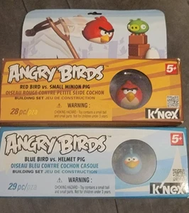 NEW 2x Angry Birds Red Bird/Blue Bird vs Pig K'Nex Rare Building Sets - Picture 1 of 2