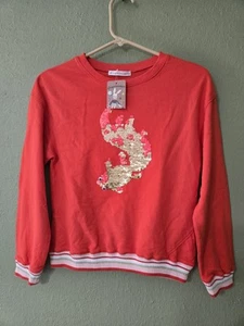 Neu mit Etikett Gingersnaps Kinder Sweatshirt koralle Pailletten Größe 14 - Bild 1 von 6