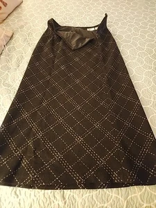 Dana BUCHMAN sz 10 Wool Lined Black And White Check Maxi A Line Skirt - Picture 1 of 7