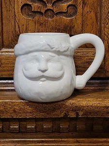 Schlitten Glocke Bistro ganz weiß Keramik Weihnachtsmann Kopf Becher Weihnachten Urlaub 14oz - Bild 1 von 6