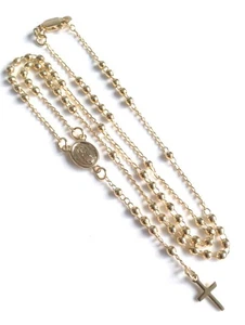 Collana Croce Cattolica Sacro Rosario Perline Croce Placcata Oro 18k Rosario Virgen de G... - Foto 1 di 9