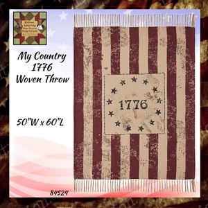 My Country Americana 1776 Woven Throw 50&quot;x60&quot; - Picture 1 of 3
