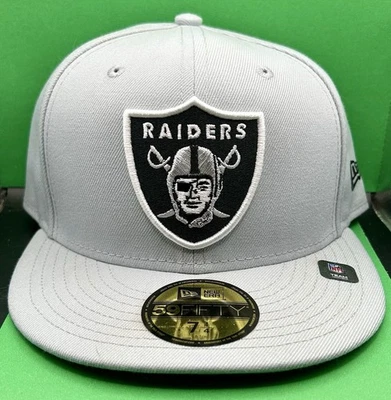 Nueva gorra ajustada New Era 59Fifty 7 1/4 Raiders con logotipo bordado negro Foto 1 de 4