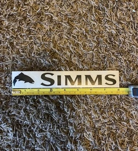 Simms Trout Fly Fishing Sticker Decal Black Approx 8” - Picture 1 of 1