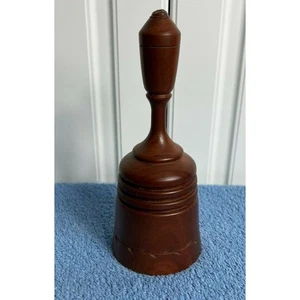 Vintage geschnitzte Holzglocke mit Spieluhr spielt It's a Small World Weihnachten 1990 - Bild 1 von 6