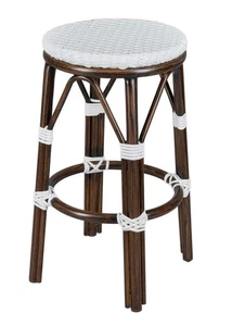 White on White Dark Frame 26" Counter Height Bistro Barstool by Chivari - Picture 1 of 6