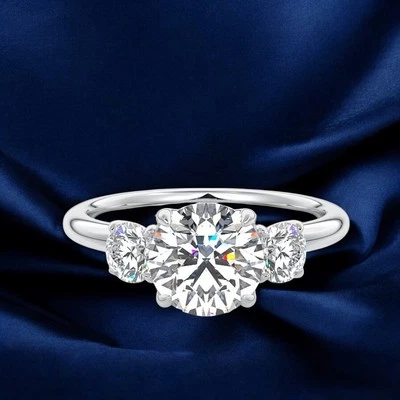 Platinum Wedding Ring 2.50 Ct Round Cut Diamond Certified IGI Lab Grown 950 Foto 1 de 4