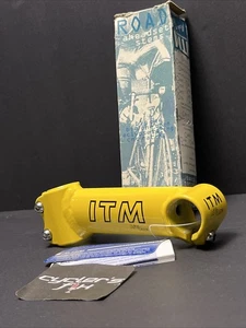 NOS 1” ITM Big One Threadless Stem 130mm x 25.8mm Clamp Road Bike Yellow Italy - Picture 1 of 24