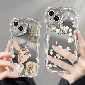 Plating Mirror Wave ShockProof Case For iPhone 16 15 Pro Max 14 13 12 11 Cover - Picture 1 of 18