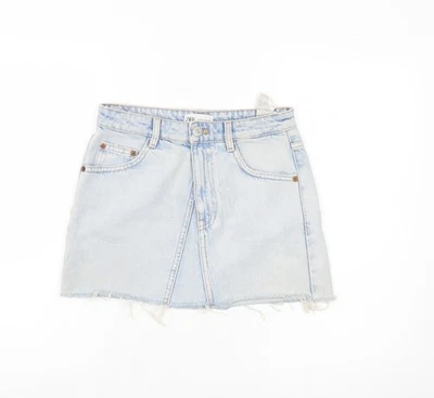 Zara Women's Blue Denim Mini Skirt Size 10 Casual - Image 1 of 4