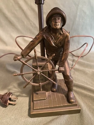 Vintage Old Gloucester Fisherman Nautical Lamp Famous Statue Older Piece Fishing - Image 1 of 4