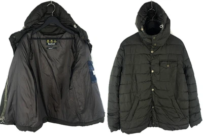 Men's Barbour Cowl Quilt Fibre Down Hooded Green Jacket Coat Size M - Image 1 of 4