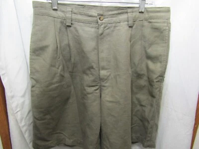 PANTALONES CORTOS PARA HOMBRE DOCKERS RECODE LAVADO A LA PIEDRA 67% LINO PLISADO VERDE TALLA 36 ENTREPIERNA 9" Foto 1 de 4