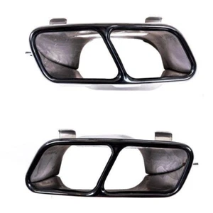 2 embout de pot noir pour Mercedes Classe A W176 CLA C117 GLA X156 look A45 AMG - Imagen 1 de 4