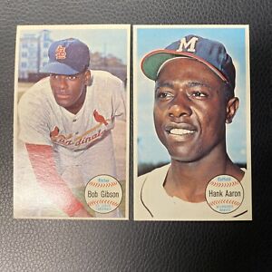 1964 topps giants Hank Aaron And Bob Gibson 2 Baseball Card Lot