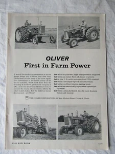 1960 Oliver 550 950 995 Radtraktor Druck AD und Datenblatt - Bild 1 von 2