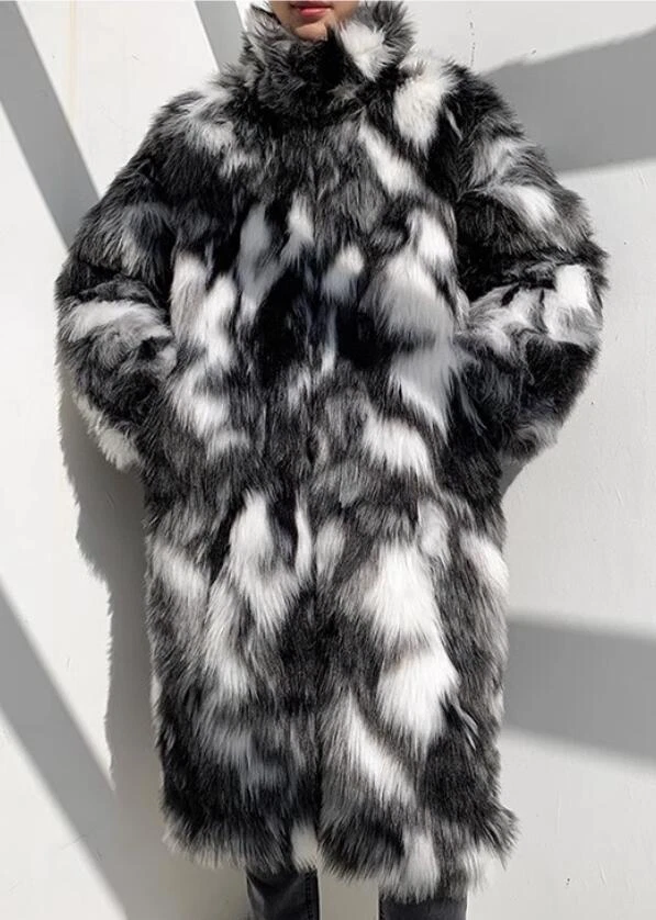 Fashion Men's Camouflage Jacket Fur Winter Loose Long Parka Warm Coat Outwear - Imagem 1 de 4