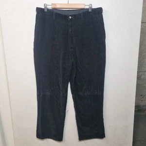 Haggar Generations Corduroy Trousers Mens Size W36 L29 Black Straight Leg - Picture 1 of 8