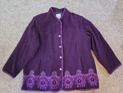 Chaqueta Abrigo Boucle Bordada Floral Mezcla Lana 3X Linea de Louis Dell 'Olio Foto 1 de 4