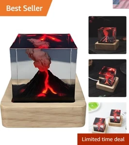 Compact LED Volcano Night Light - Touch Control Ornament for Art Deco Room Decor - Picture 1 of 10