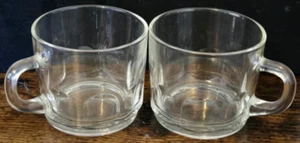 Espresso Cup - Arcoroc France - Clear - Thumbprint - Cup - x2 - Picture 1 of 4