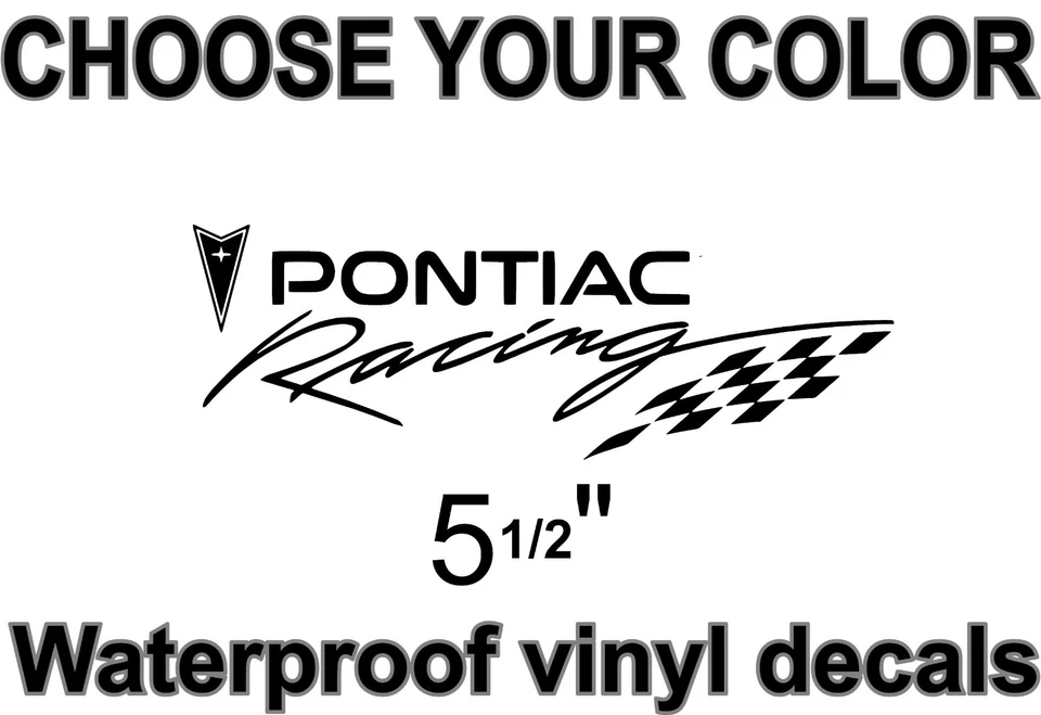 Pegatinas bandera equipo Pontiac Racing calcomanías generales GTO Trans Am Firebird V8 ls1 Foto 1 de 2