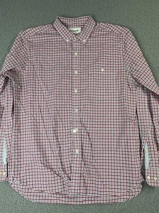 Guideboat Co PLY THE WATERS Long Sleeve Shirt red check plaid Made In Portugal L - Picture 1 of 6