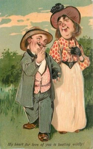 Postal de humor cómico corazón salvaje pareja romántica artista 1909 PFB 21-2872 - Imagen 1 de 2