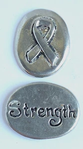 Basic Spirit Canada Handcrafted Pewter Token Charm SURVIVOR Ribbon "Strength" - Picture 1 of 3