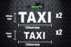 (X4) TAXI STICKERS DECALS SET CAR BONNET BUMPER ROOF DOOR WINDOW CAB MATTE WHITE