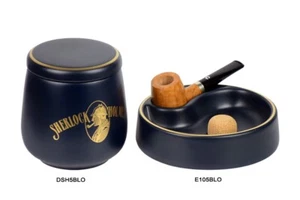 Vase Blague à Tabac Battipipa Note Enfin Sherlock Holmes Céramique Bleu Mat - Bild 1 von 1